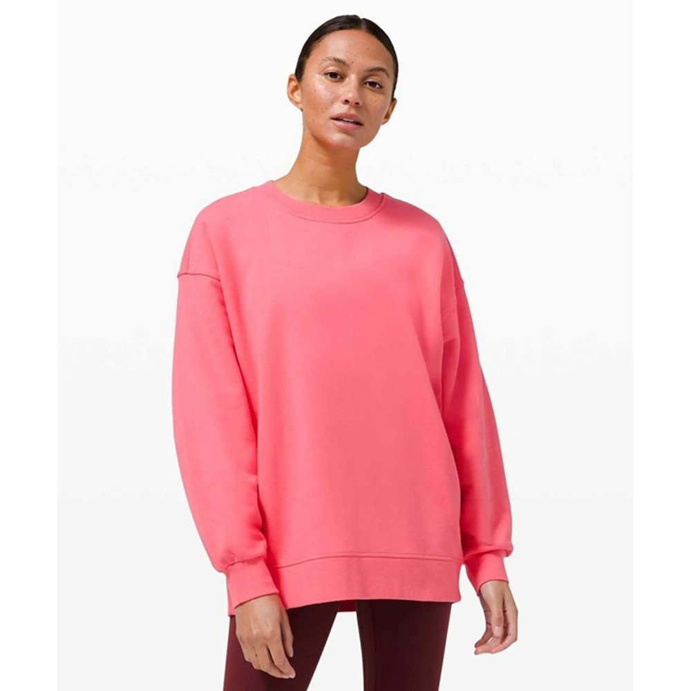 Lululemon Perfectly Oversized Crew Women Pink Sweatshirt Pullover